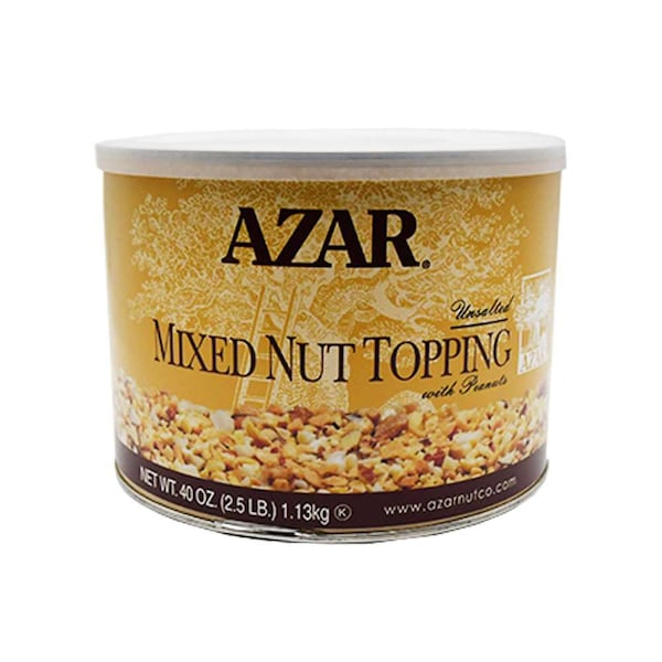 Azar Dry Roasted Unsalted With Peanut Mixed Nut #5 Can, PK6